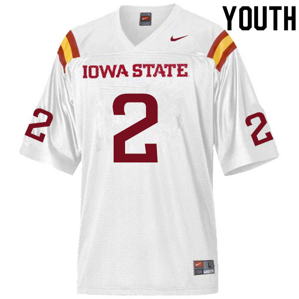 Iowa State Cyclones Youth #2 Sean Shaw Jr. Nike NCAA Authentic White College Stitched Football Jersey LW42O75KD